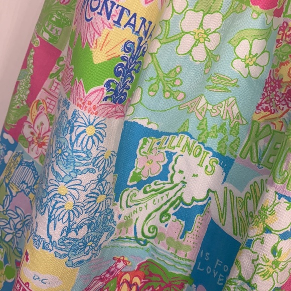 Lilly Pulitzer “State of Mind” Print Strapless Dress! - Picture 5 of 8